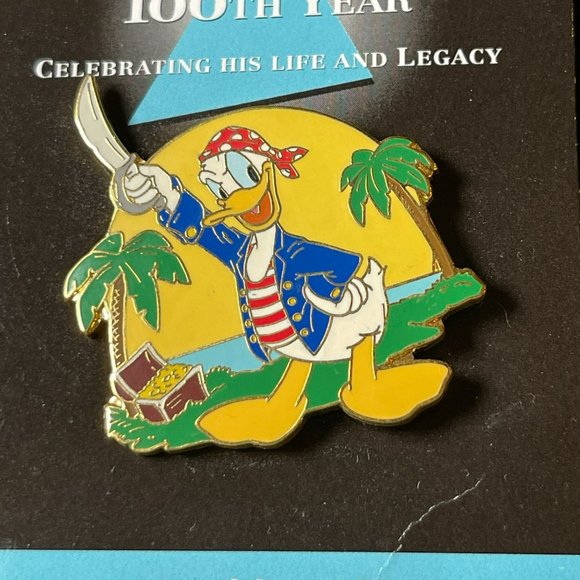 Walt Disney 100th Year Legacy Donald Duck Pirate Pin Disney Store - Picture 2 of 3